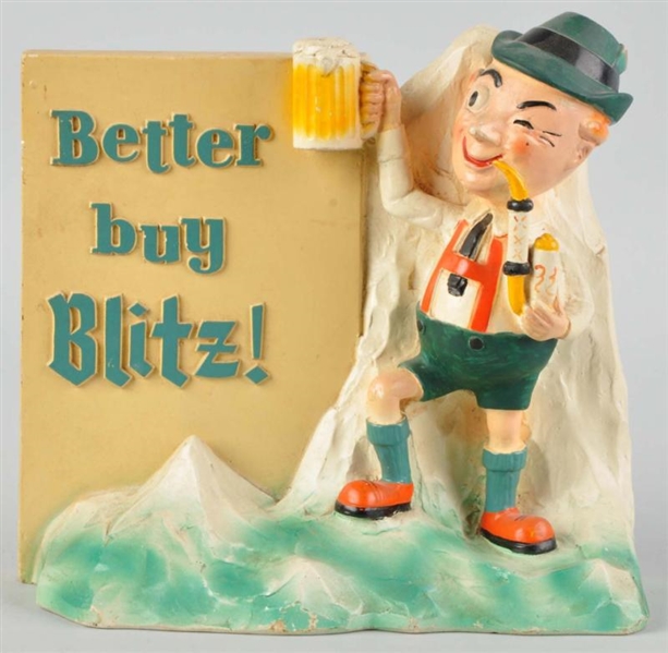 PLASTER BLITZ BEER ADVERTISING FIGURE.            