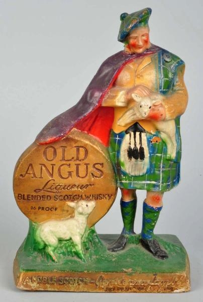 PAPER MACHE OLD ANGUS WHISKEY ADVERTISING FIGURE. 