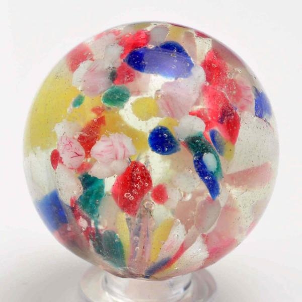 4-LOBED PAPERWEIGHT CLOUD MARBLE.                 
