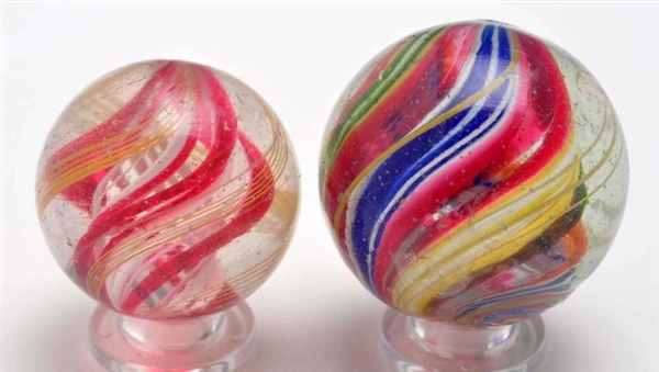 LOT OF 2: COMPLEX CORE SWIRL MARBLES.             