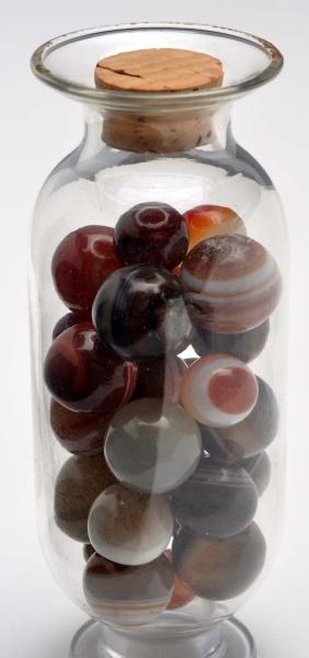 BELL JAR OF APPROXIMATELY 25 HANDMADEAGATE MARBLE 