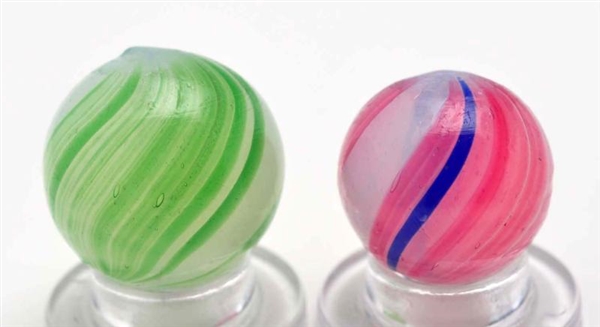 LOT OF 2: BANDED OPAQUE MARBLES.                  