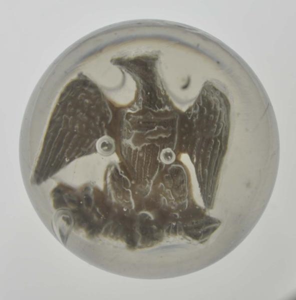EAGLE WITH SHIELD SULPHIDE MARBLE.                