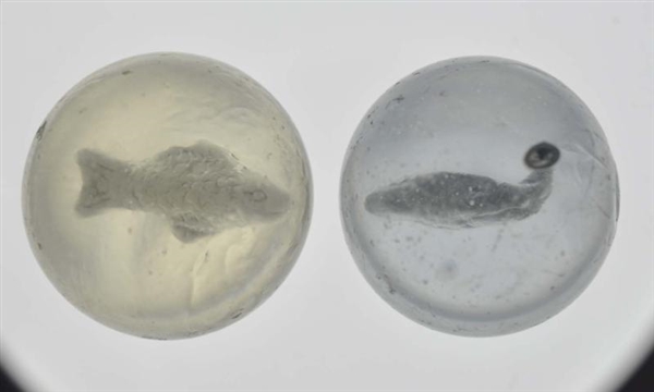 LOT OF 2: FISH SULPHIDE MARBLES.                  