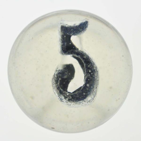 PAINTED NUMBER 5 SULPHIDE MARBLE.                 