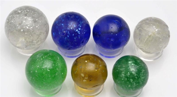 LOT OF 7: MICA MARBLES.                           