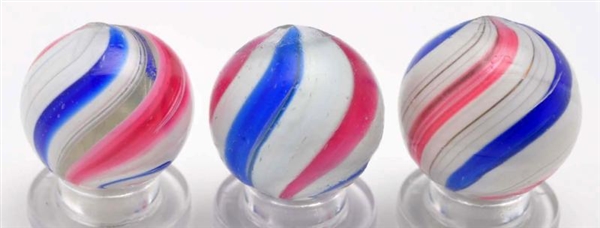 LOT OF 3: PEPPERMINT SWIRL MARBLES.               