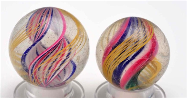 LOT OF 2: RIBBON SWIRL MARBLES.                   