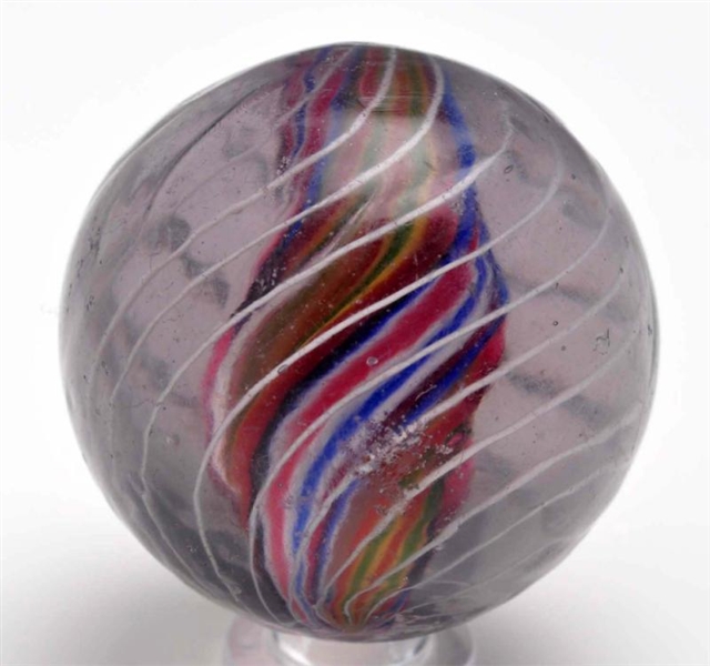 LIGHT AMETHYST DIVIDED CORE SWIRL MARBLE.         
