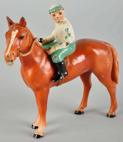 CAST IRON HUBLEY HORSE & JOCKEY DESK ACCESSORY.   