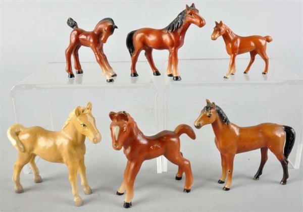 LOT OF 6: CAST IRON HUBLEY HORSE PAPERWEIGHTS.    