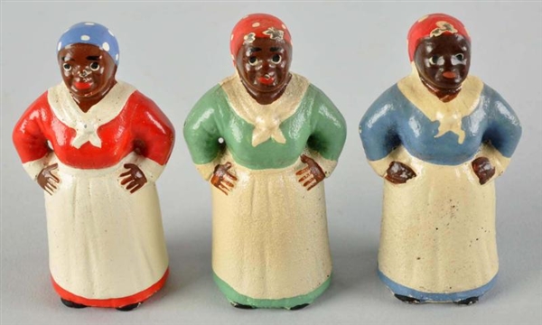 LOT OF 3: CAST IRON HUBLEY MAMMY PAPERWEIGHTS.    
