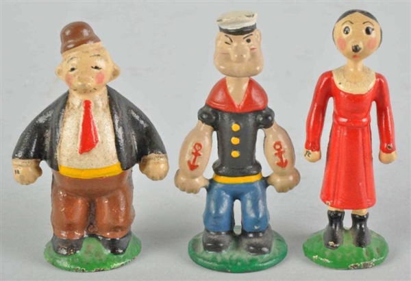 SET OF CAST IRON HUBLEY POPEYE PAPERWEIGHTS.      