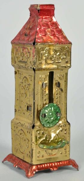 TIN GOLD-WASH VENDING MACHINE PENNY TOY.          