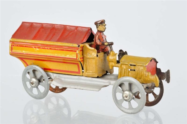 TIN LITHO COVERED TRUCK PENNY TOY.                