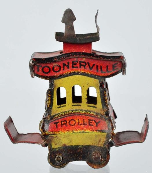 TIN LITHO NIFTY TOONERVILLE TROLLEY PENNY TOY.    
