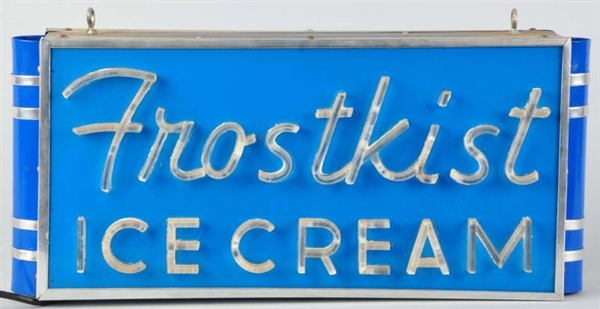 FROSTKIST ICE CREAM LIGHTED 2-SIDED SIGN.         