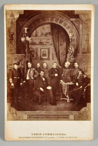 CABINET CARD WITH UNION COMMANDERS & LINCOLN.     