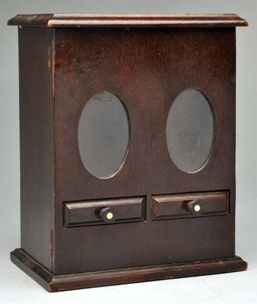 WOODEN TOBACCO COIN-OPERATED DISPENSER.           
