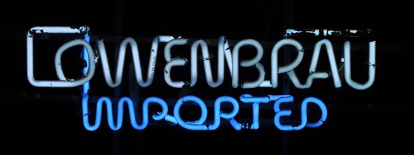 LOWENBRAU IMPORTED NEON SIGN.                     