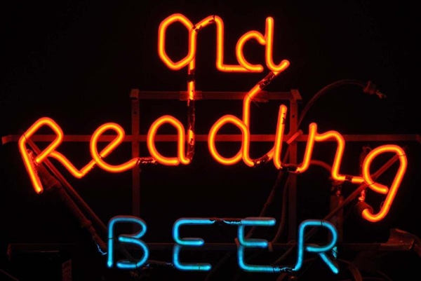 READING OLD BEER NEON SIGN.                       