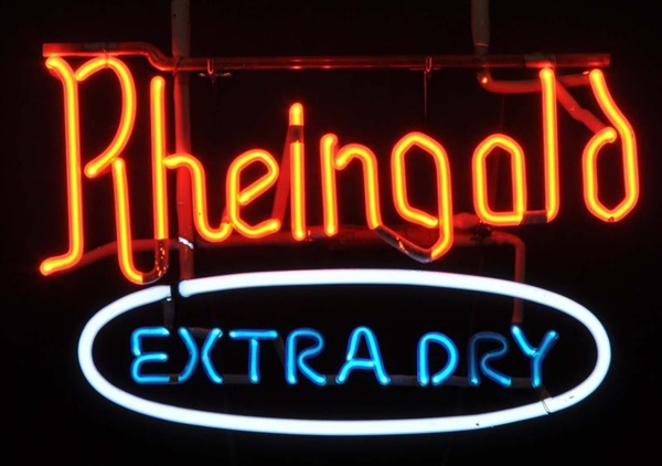 RHEINGOLD EXTRA DRY OVAL NEON SIGN.               