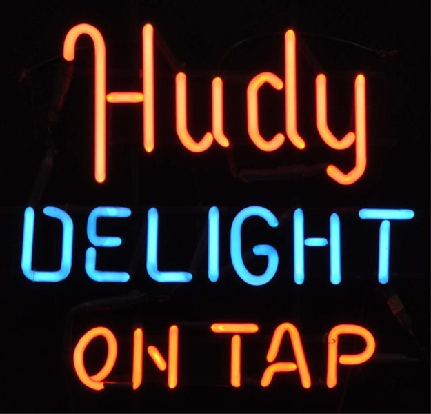 HUDY DELIGHT ON TAP NEON SIGN.                    