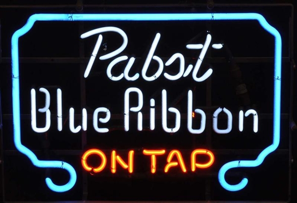 PABST BLUE RIBBON BORDER NEON SIGN.               