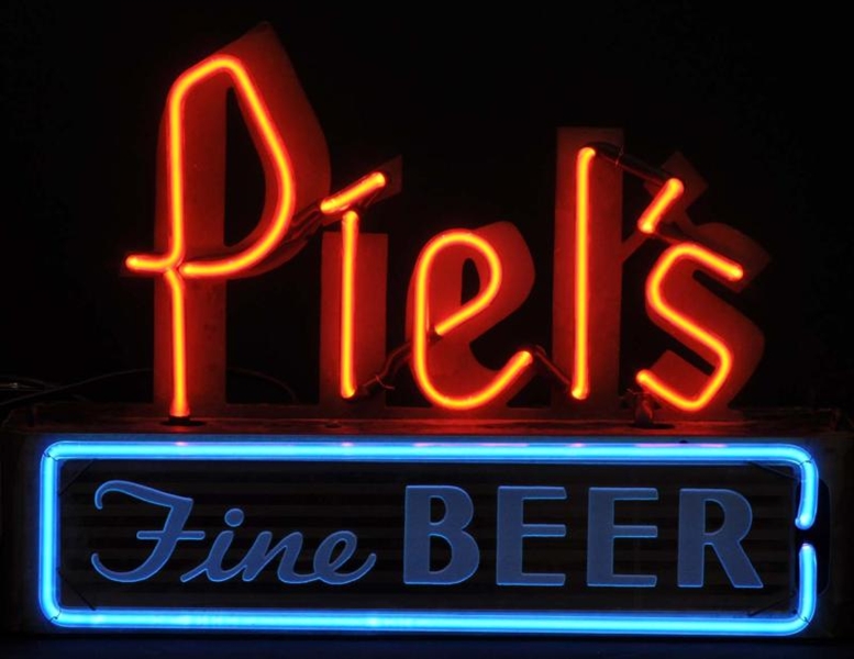 PIELS CAN CAST DOUBLE-SIDED SIGN.                 