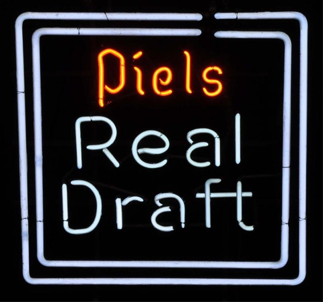 PIELS REAL DRAFT DOUBLE BORDER NEON SIGN.         