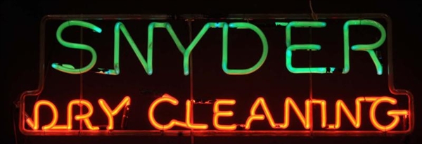 LOT OF 2: SNYDER DRY & HAT CLEANING NEON SIGNS.   