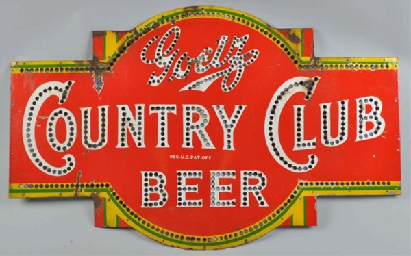 PORCELAIN COUNTRY CLUB SIGN.                      