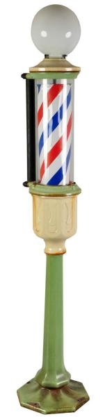 FREE STANDING BARBER POLE.                        