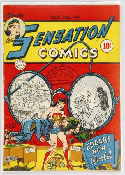 1944 SENSATION COMICS COMIC BOOK NO. 34.          