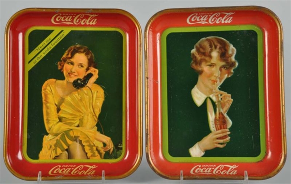1928 & 1930 COCA-COLA SERVING TRAYS.              