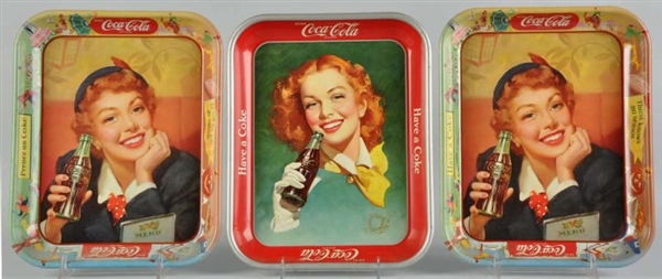 LOT OF 3: ASSORTED COCA-COLA SERVING TRAYS.       