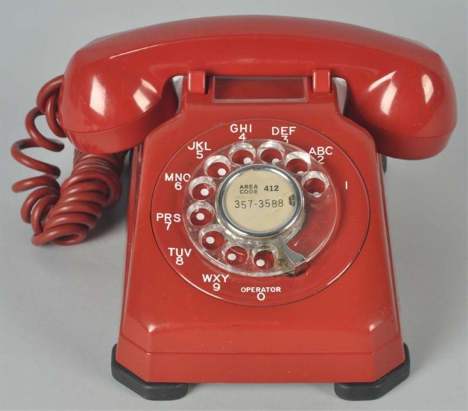 RED STROMBERG CARLSON 1543 CRADLE TELEPHONE.      