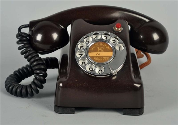 KELLOGG BROWN RED BAR CRADLE TELEPHONE.           