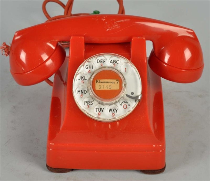 WESTERN ELECTRIC RED 302 CRADLE TELEPHONE.        