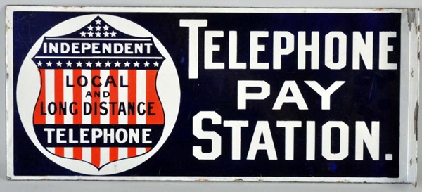 PORCELAIN TELEPHONE PAY STATION 2-SIDED SIGN.     