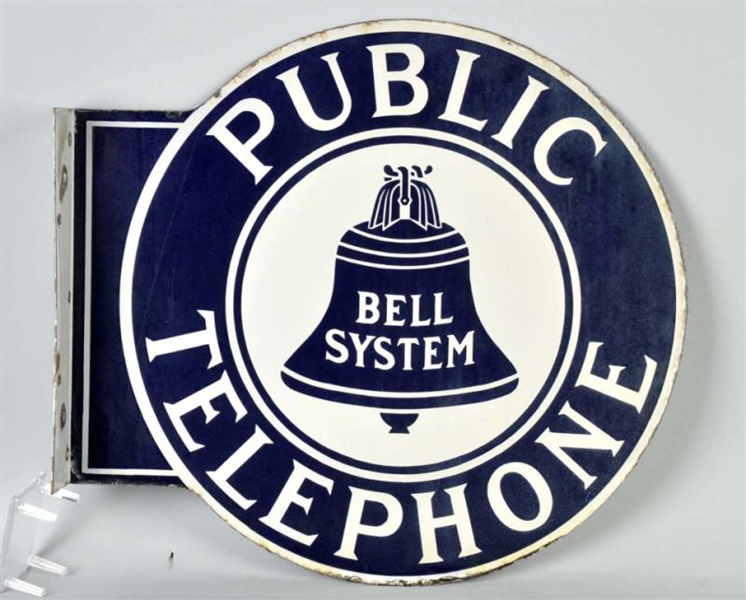 BELL SYSTEM PUBLIC TELEPHONE FLANGE SIGN.         