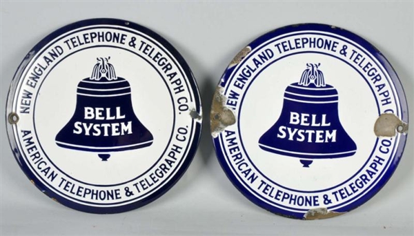 LOT OF 2: PORCELAIN NEW ENGLAND BELL SYSTEM SIGNS 