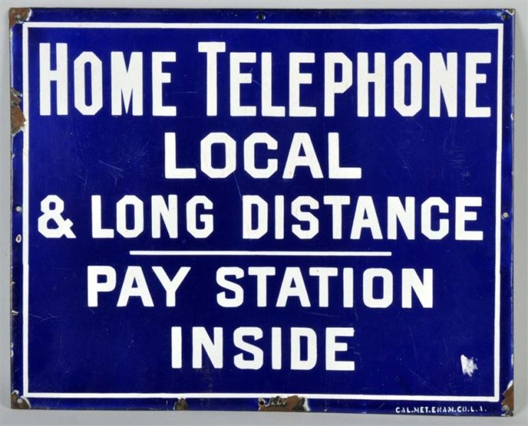 PORCELAIN HOME PHONE LOCAL & LONG DISTANCE SIGN.  