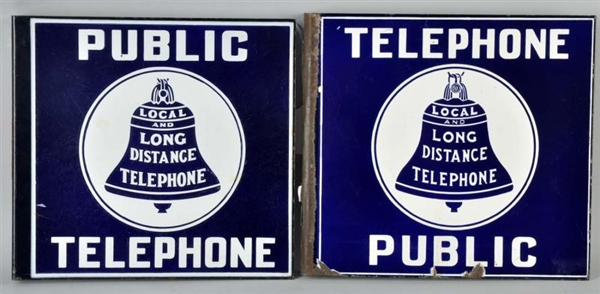 LOT OF 2: PORCELAIN LOCAL & LONG DISTANCE SIGNS.  