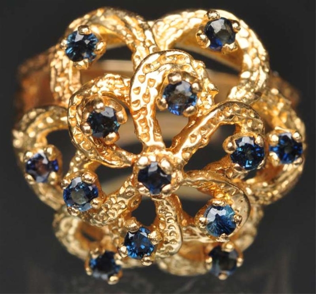 14K Y. GOLD SAPPHIRE RING.                        