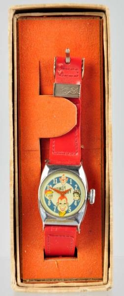 HOWDY DOODY WRIST WATCH WITH RED BAND.            