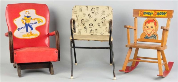 LOT OF 3: HOWDY DOODY CHILDRENS CHAIRS.          