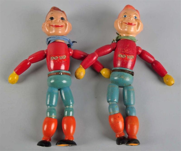 LOT OF 2: IDEAL HOWDY DOODY WOOD-JOINTED FIGURES. 
