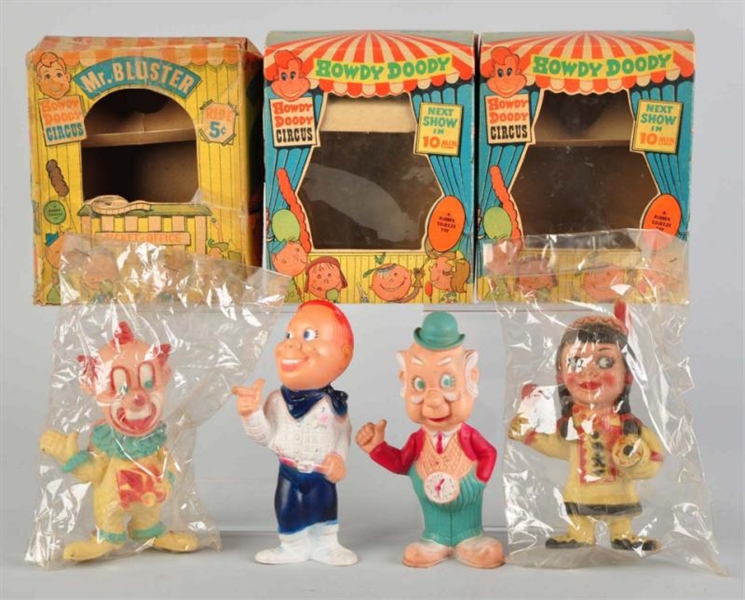 LOT OF 4: PLASTIC HOWDY DOODY PUPPET TOYS.        