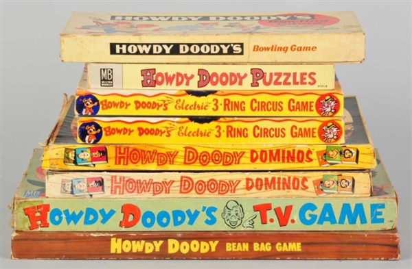 LOT OF 8: HOWDY DOODY GAMES & PUZZLES.            